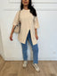 Tee shirt asymétrique devant beige