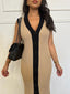 Robe longue sans manche camel