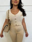 Ensemble top et pantalon beige