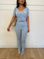 Ensemble top et pantalon bleu