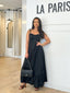 Robe longue a bretelles noir