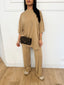 Ensemble tee shirt et pantalon fluide beige