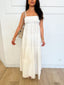 Robe longue gaz de coton blanc