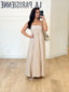 Robe longue gaz de coton beige