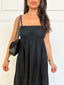 Robe longue gaz de coton noir