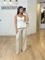 Pantalon en lin beige