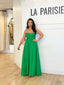 Robe longue à bretelles vert