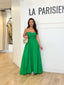 Robe longue à bretelles vert