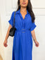 Robe avec ceinture bleu