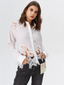 Chemise Ghada blanc avec broderies transparentes aux épaules et en bas