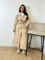 Trench long à capuche sweat beige