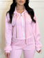 Ensemble gilet et jogging rose