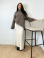 Pull long en laine taupe