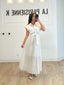 Robe plissée ceinturée blanc