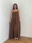 Robe bretelles avec perles chocolat