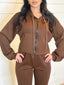 Ensemble gilet et jogging chocolat