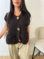 Gilet sans manche en laine chocolat