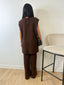 Ensemble veste sans manche et pantalon en laine chocolat