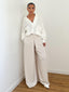 Pantalon fluide beige