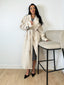 Manteau long style trench beige