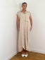 Robe chemise longue beige