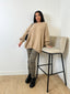 Pull boucle en laine camel