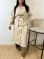 Trench long simili beige