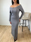 Robe col bateau gris