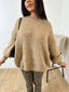 Pull boucle en laine camel