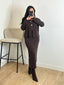 Ensemble cardigan et jupe chocolat