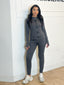 Ensemble gilet zip et legging gris