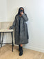 Trench long épais similicuir gris