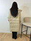 Doudoune longue oversize beige