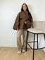 Manteau cape en laine chocolat