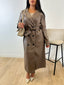 Trench long simili taupe