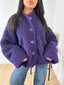 Veste teddy courte violet