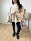 Manteau cape en laine beige