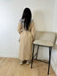 Trench long à capuche sweat beige