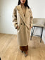 Manteau long droit beige