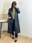 Trench long simili noir