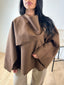 Manteau cape en laine chocolat