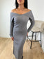 Robe col bateau gris