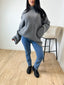 Pull long en laine gris