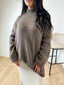 Pull long en laine taupe