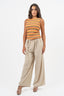 Haut en crochet style Missoni en couleur orange.