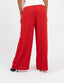Pantalon large avec nœud à la taille couleur rouge