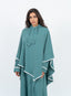 Abaya vert céleste avec cape.