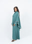 Abaya vert céleste avec cape.