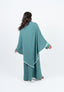 Abaya vert céleste avec cape.