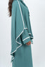 Abaya vert céleste avec cape.